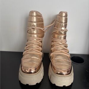 ALDO Rose Gold Metallic Gold Women's Waterproof Winter Moon Boots